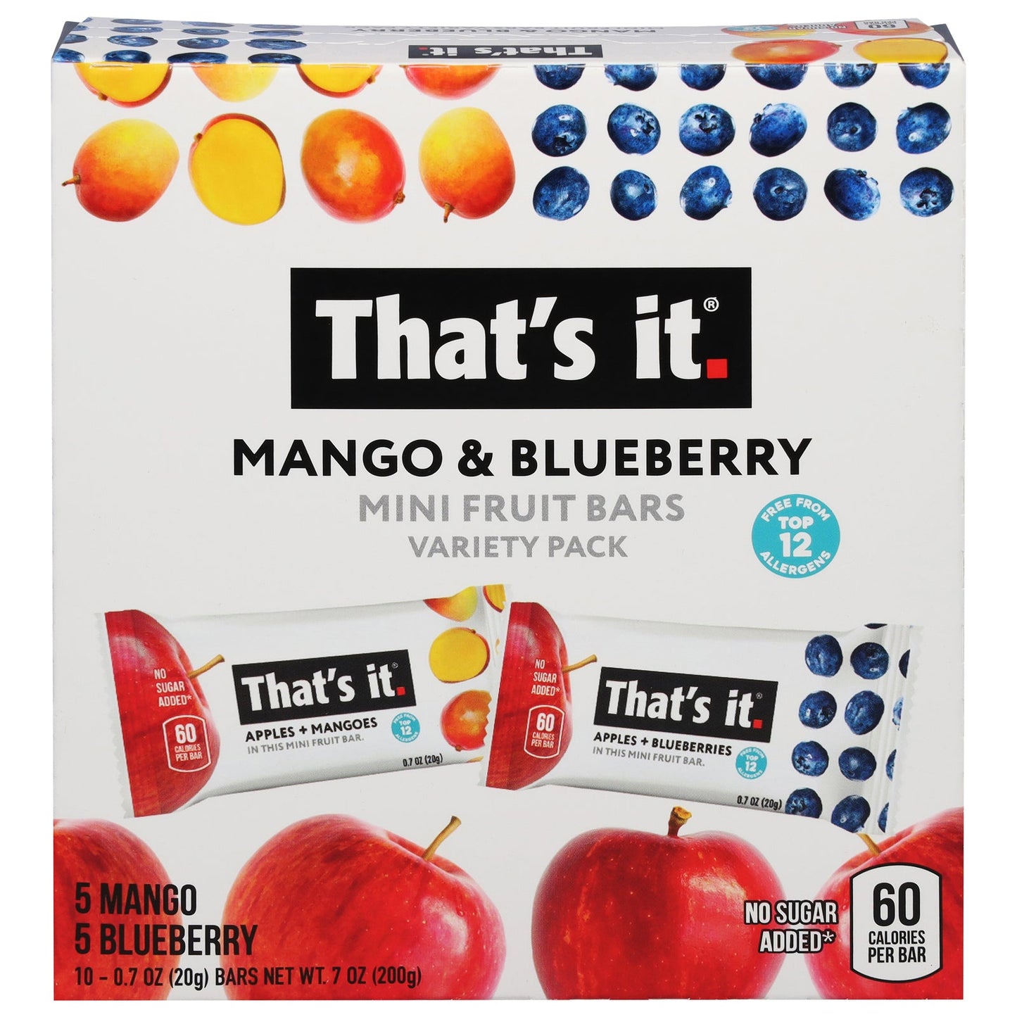 That's It. Mango Blueberry Fruit Bar Variety Pack - 6 x 7 oz Bars