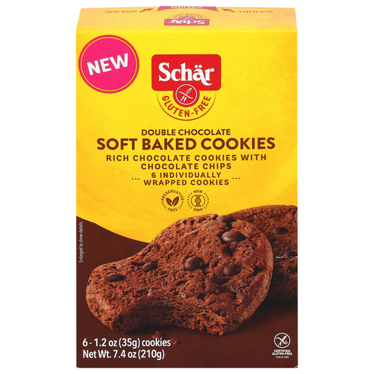 Schar Gluten-Free Soft Baked Double Chocolate Cookies, 7.4 oz, 6 Count