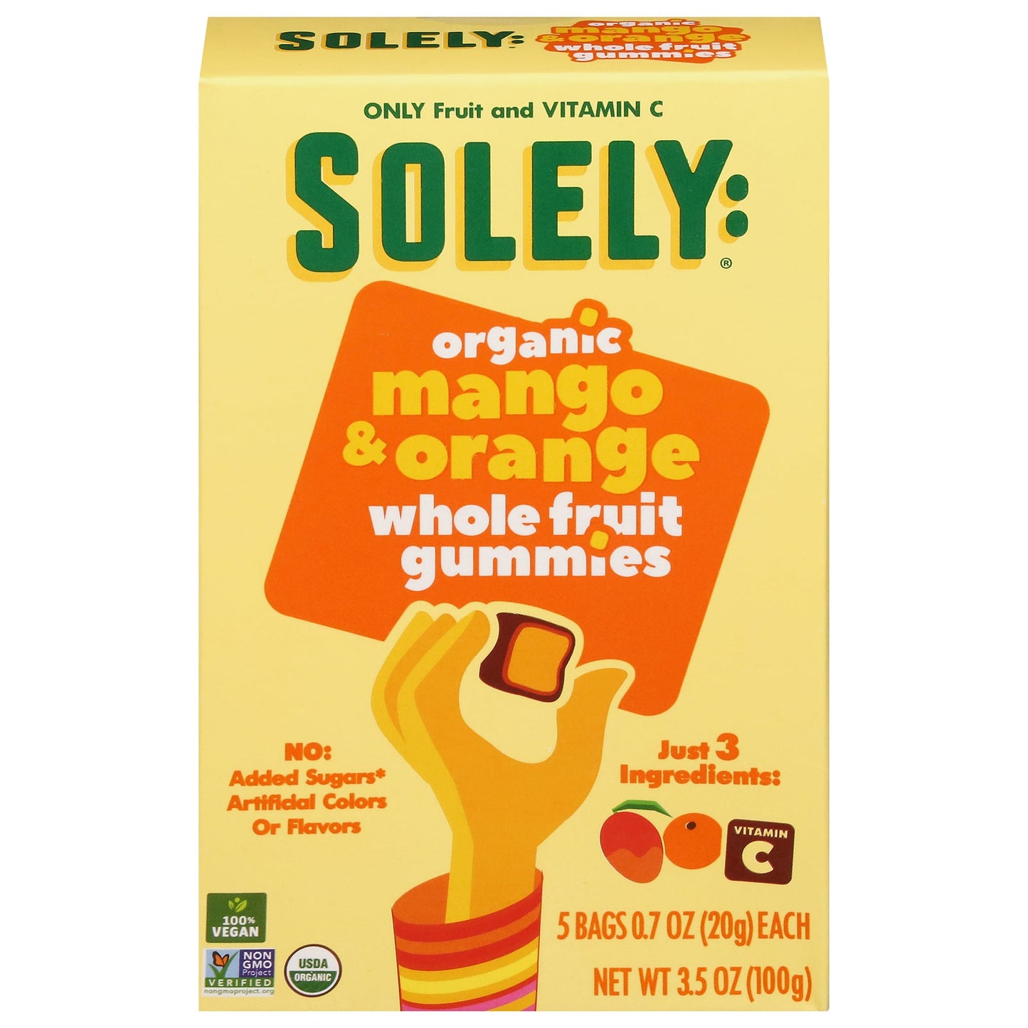 Solely Drd Frt Bites, Organic Mango & Orange, 8 Pouches of 3.5 Oz Each