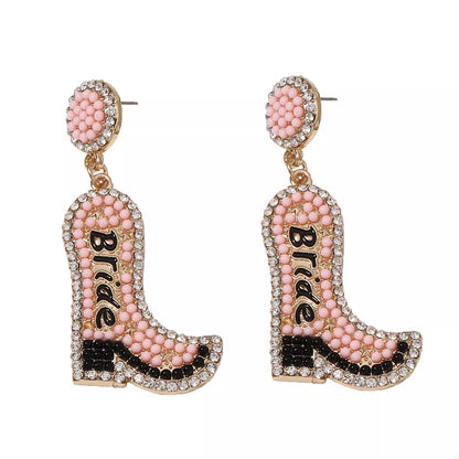 Bride Boot Dangle Earrings