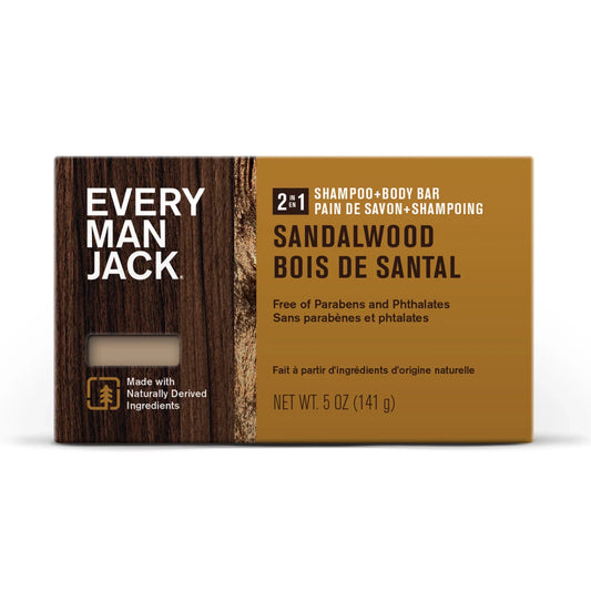 Every Man Jack Sandalwood 2-in-1 Body Bar Shampoo - 5 Ounces