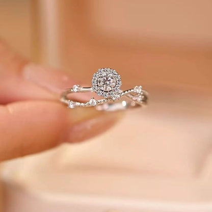 1 Carat 925 Sterling Silver Moissanite Layered Ring