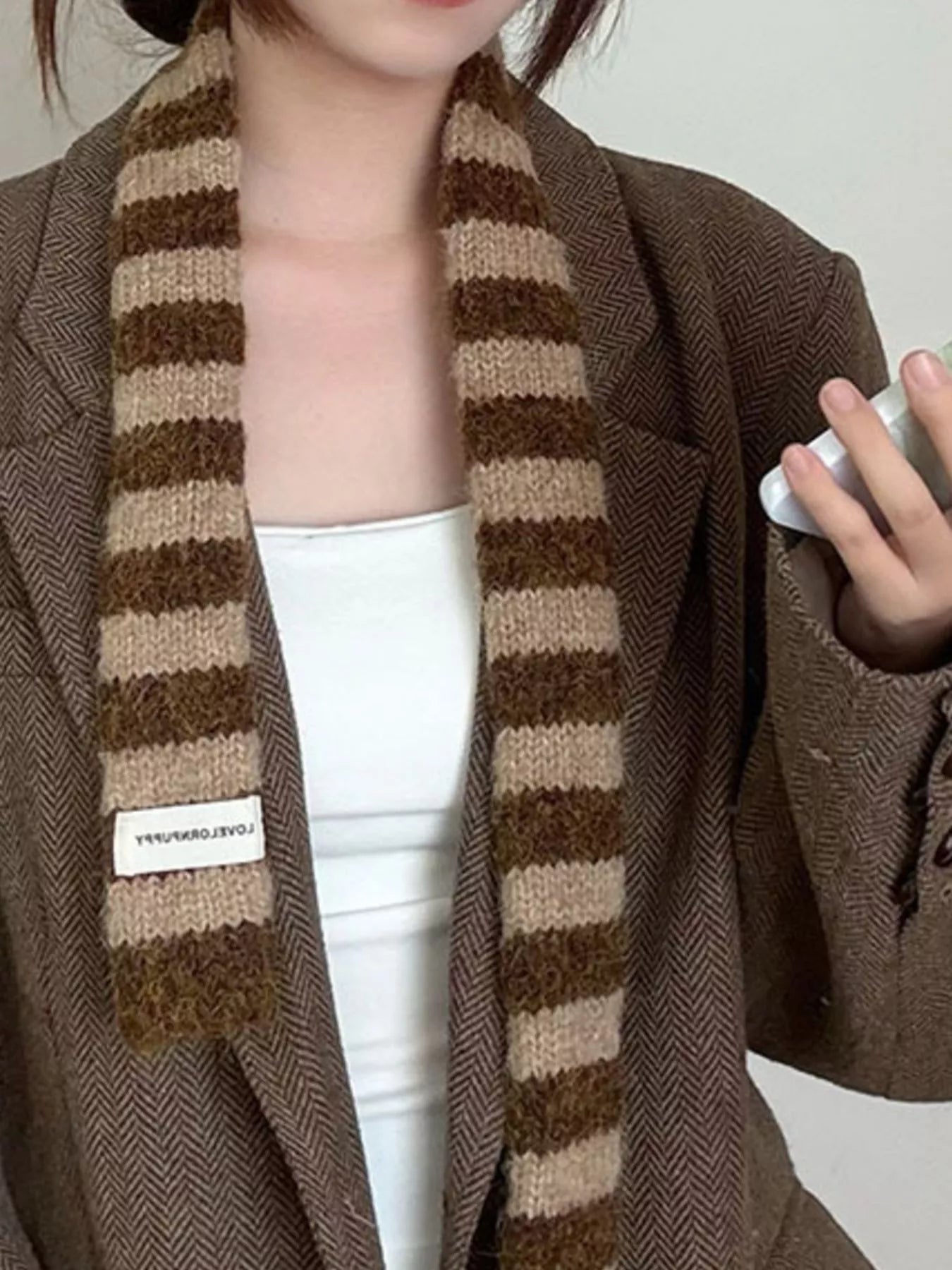 Striped Knitted Warm Scarf
