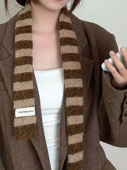 Striped Knitted Warm Scarf