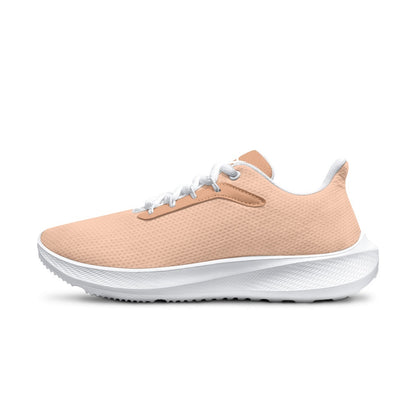 SHO-013PCH-24  Peach Coral Waving Running Shoes for Women Lightweight Mesh Knit Sneakers Comfortable Walking Shoes Breathable Athletic Shoes