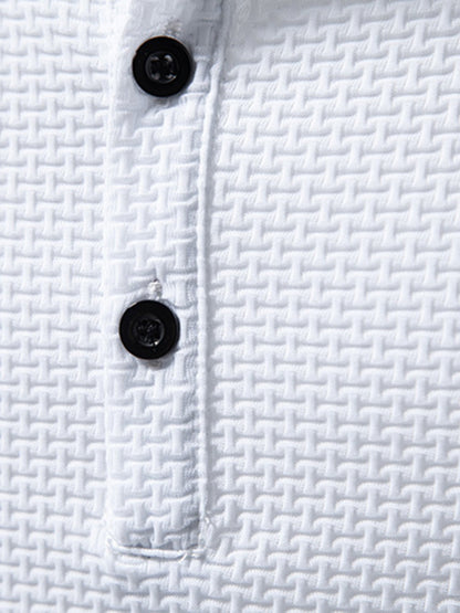 Men's Textured Henley Button Detail T-Shirt