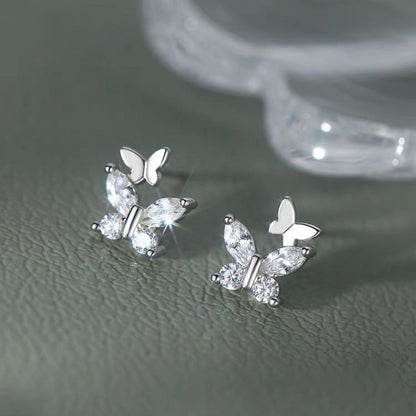 925 Sterling Silver Butterfly Stud Earrings