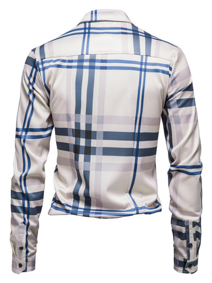 Men's Plaid Button Up Long Sleeve Shirt