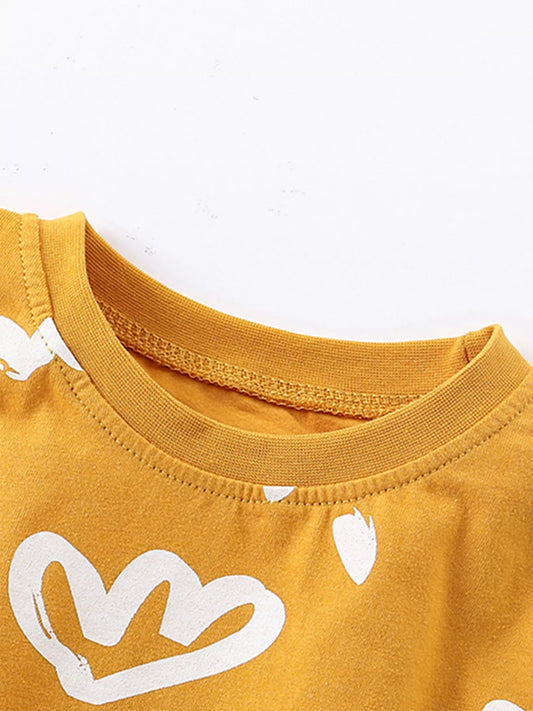 Children's Round Neck Top and Shorts Set