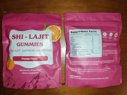 Shi-Lajit Gummies Shilajit Saffron Shatavari, Orange Flavor