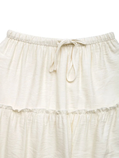 Drawstring Frill Tiered Skirt