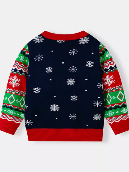 Children's Christmas Tree Round Neck Sweater