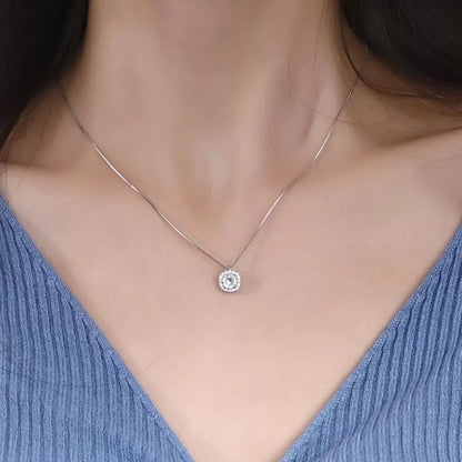 925 Sterling Silver Zircon Pendant Necklace