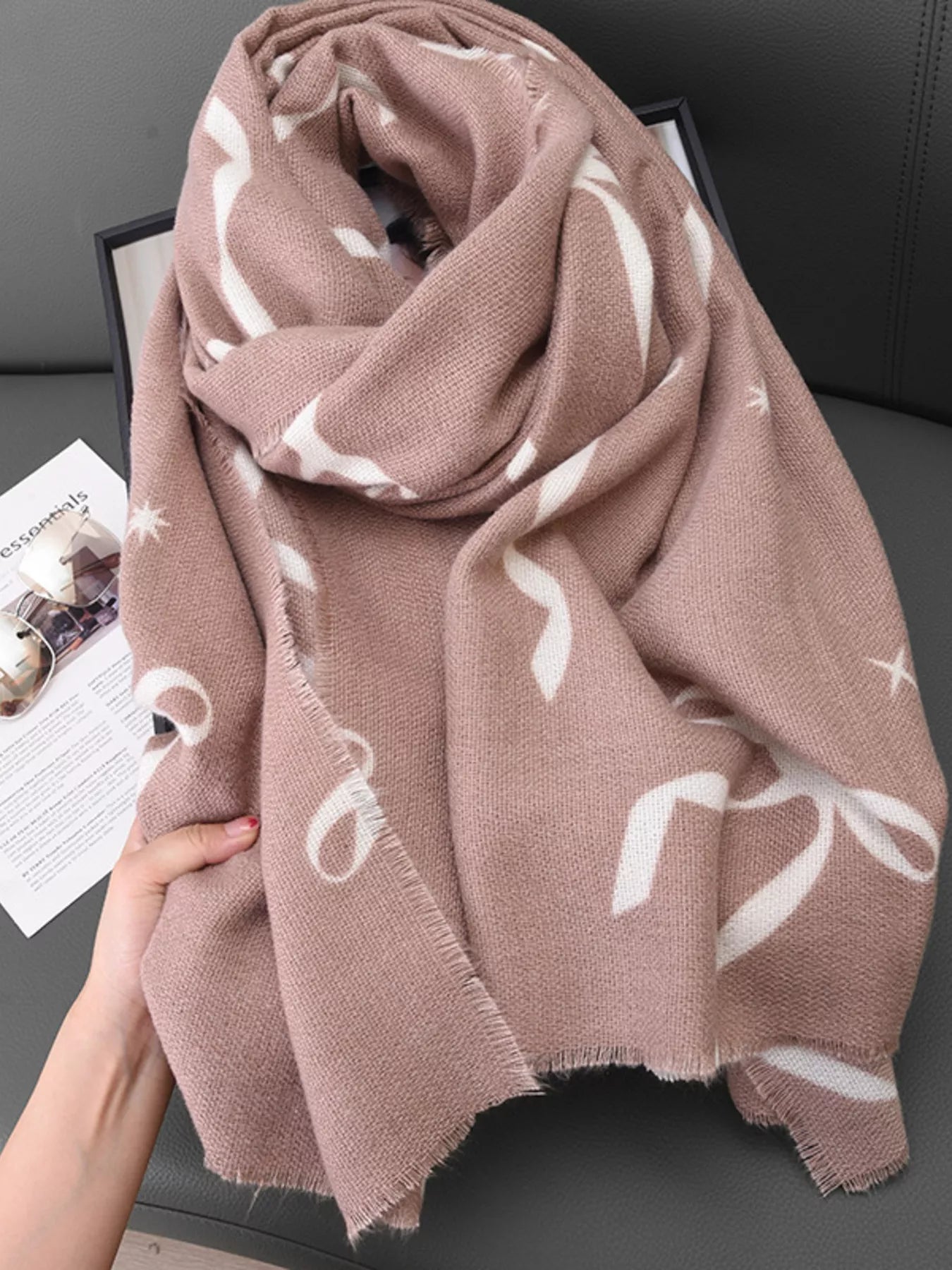 Bow Print Lightweight Scarf