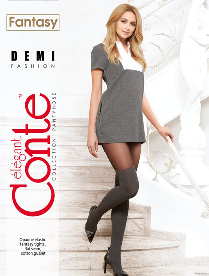 Conte Demi 60 Den - Fantasy Opaque Women's Tights with Imitation Mélange Golfs (13С-71СП)