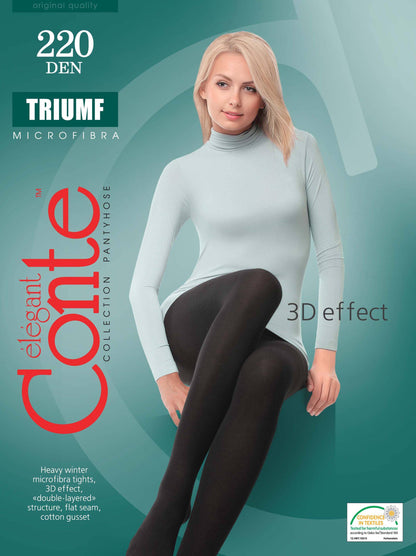 Conte Triumf 220 Den - Microfiber Opaque Winter Women's Tights (8С-58СП)