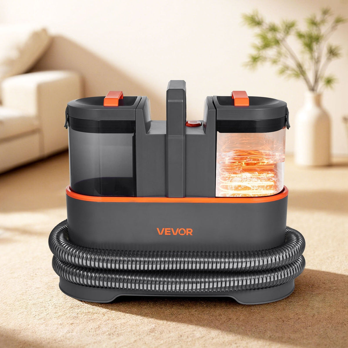 Portable Carpet Cleaner Machine Dual-Water Tank 11.5Kpa Upholstery Cleaner