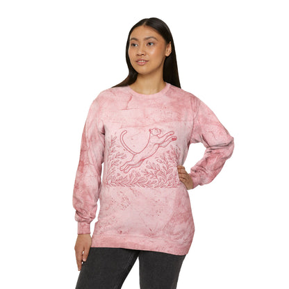 SW-065ML-24 Color Blast Crewneck Puma Cat lover Sweatshirt