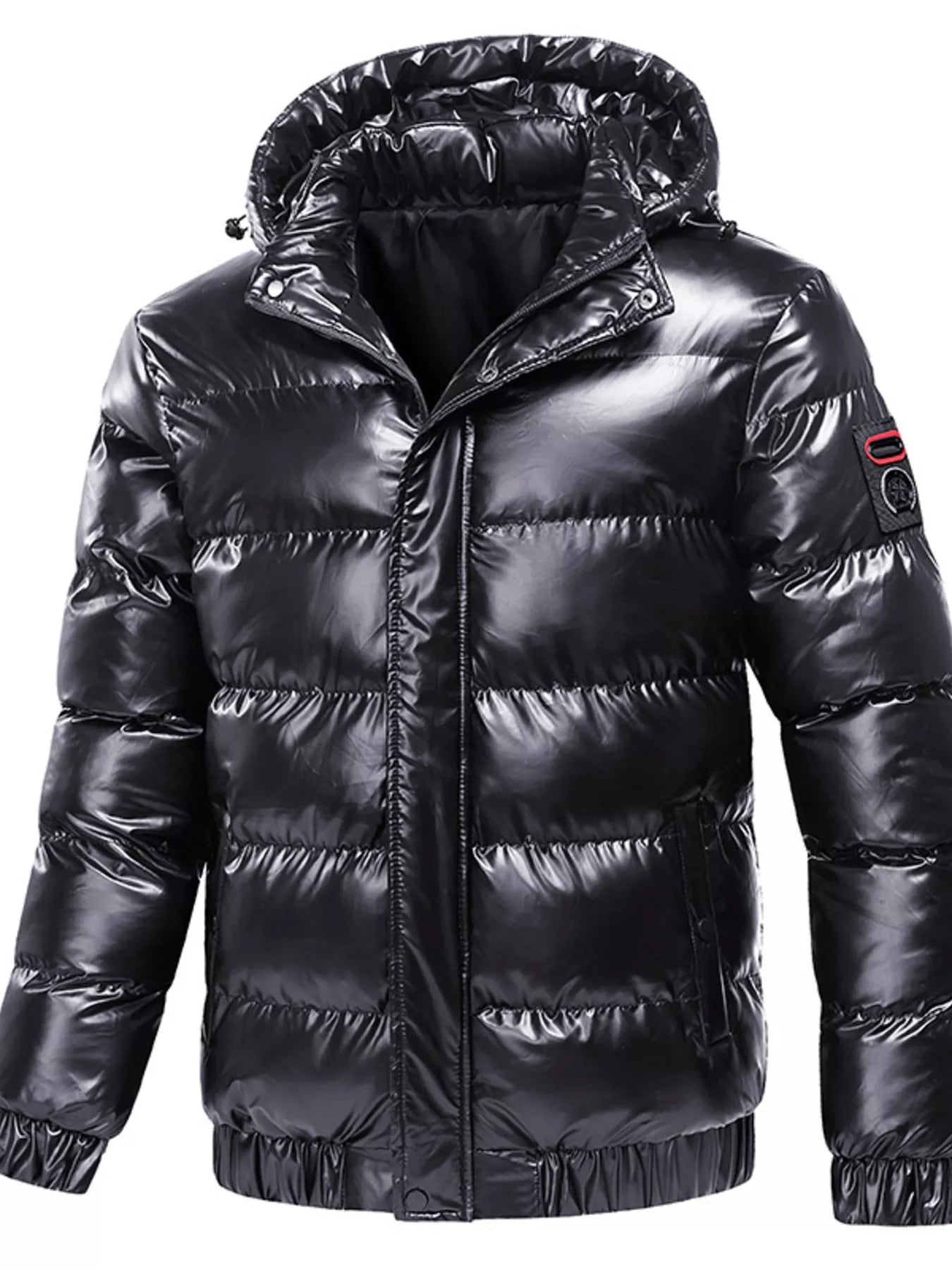 Men's Plus Size Zip Up Hooded Puffer Jacket