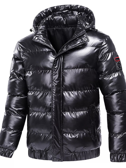 Men's Plus Size Zip Up Hooded Puffer Jacket