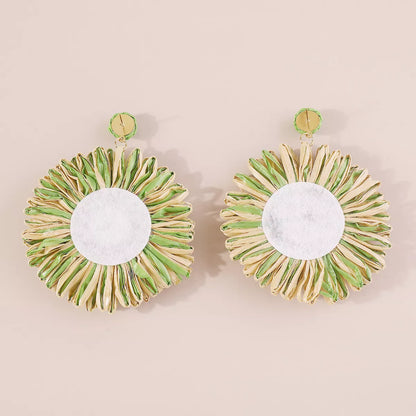 Sunflower Rattan Dangle Earrings