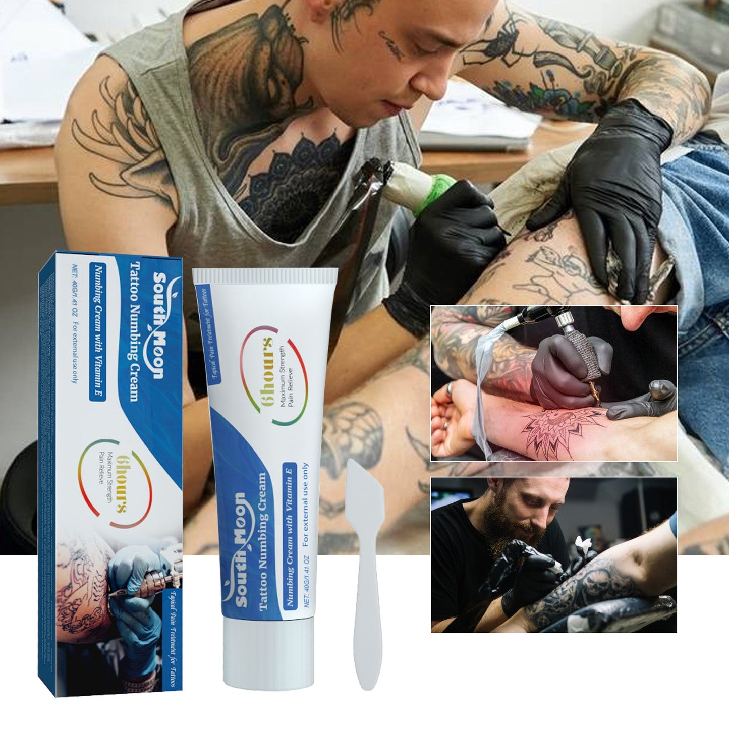 South Moon Tattoo Numbing Cream, Cleansing Moisturizing And Repairing Removing Tattoo Marks Skin Care Cream