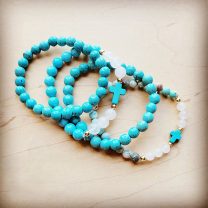 **Natural Jade and Hematite Beaded Stretch Bracelet 806x