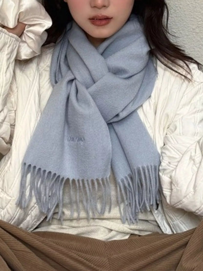 Fringe Solid Color Scarf