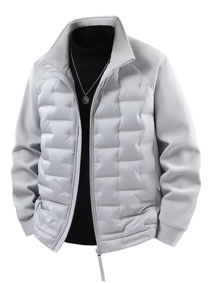 Men's Plus Size Lightweight Padded Stand Collar Jacket