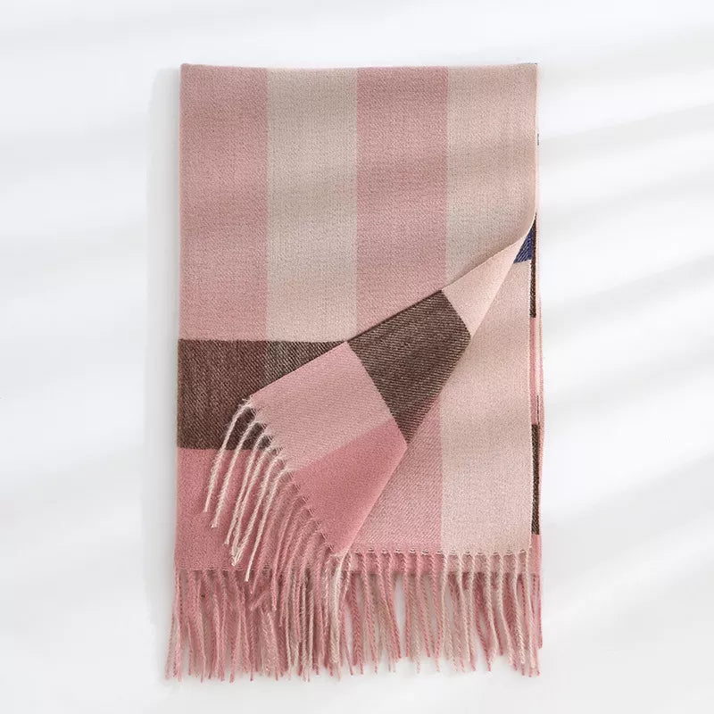 Plaid Tassel Scarf