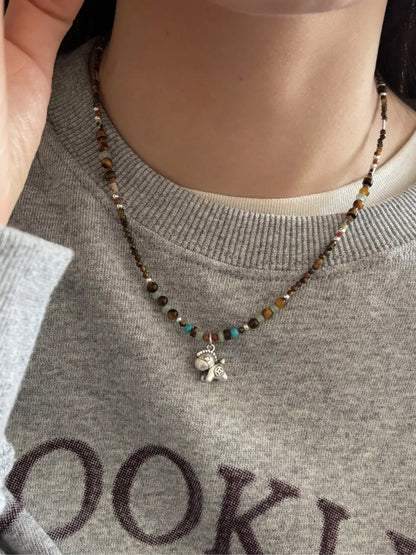 Beaded Horse Pendant Necklace