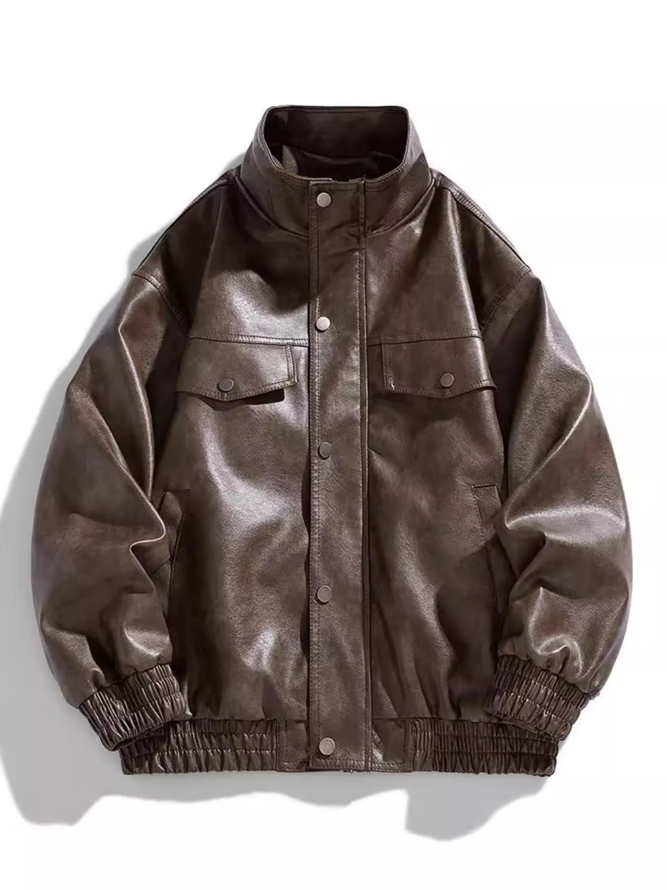 Men's Plus Size Snap Down Jacket with Pockets