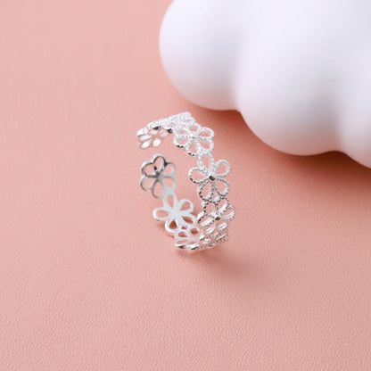 Floral Adjustable Open Ring