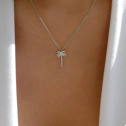 Palm Tree Pendant Necklace