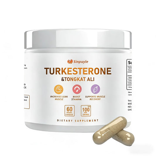 Turkesterone & Tongkat Ali Supplement , 60 Vegan Capsules, Lean Muscle Growth, Stamina Boost & Muscle Recovery