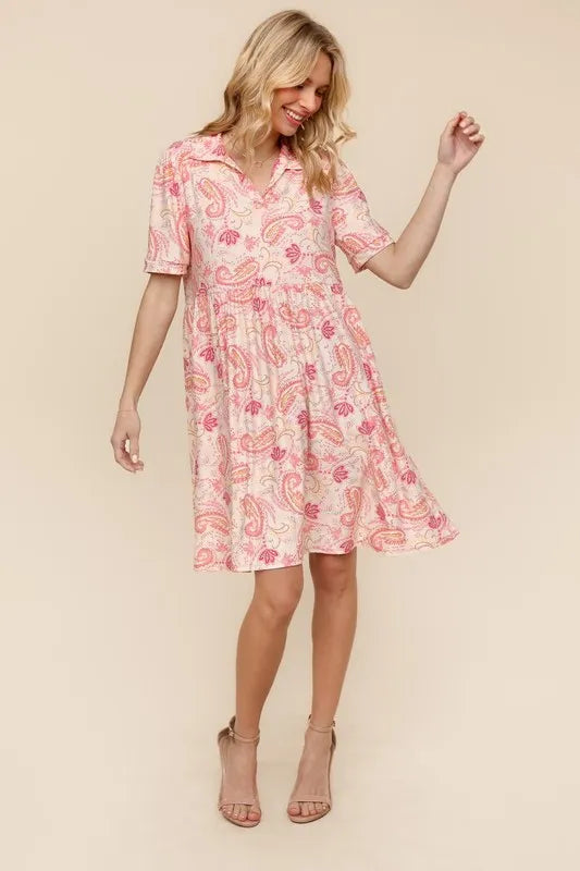 Haptics  Fit and Flare Paisley Print Knit Dress