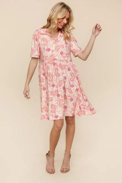 Haptics  Fit and Flare Paisley Print Knit Dress