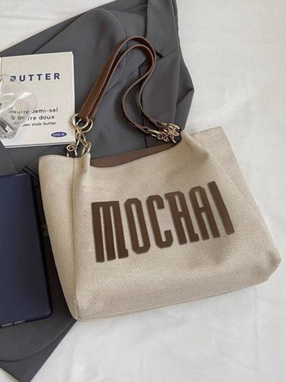 Letter Canvas Shoulder Bag