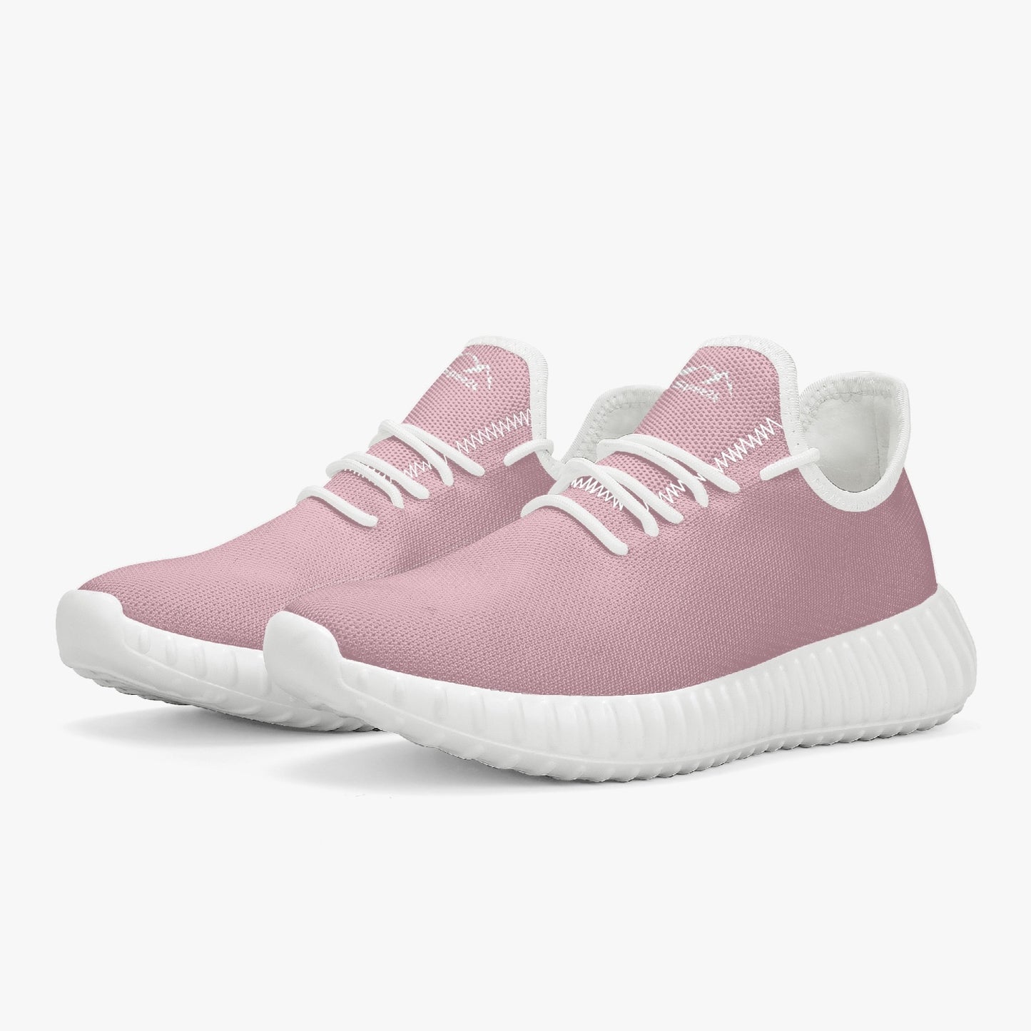 SHO-014PNK-24  Blush Pink Mesh Knit Sneakers Lightweight Athletic Shoes for Women Breathable Running Shoes Casual Walking Sneakers
