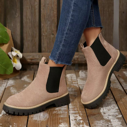 Round Toe Block Heels Boots