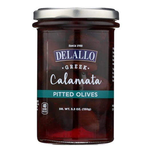 DeLallo Greek Calamata Pitted Olives – 5.3 oz (Pack of 6)