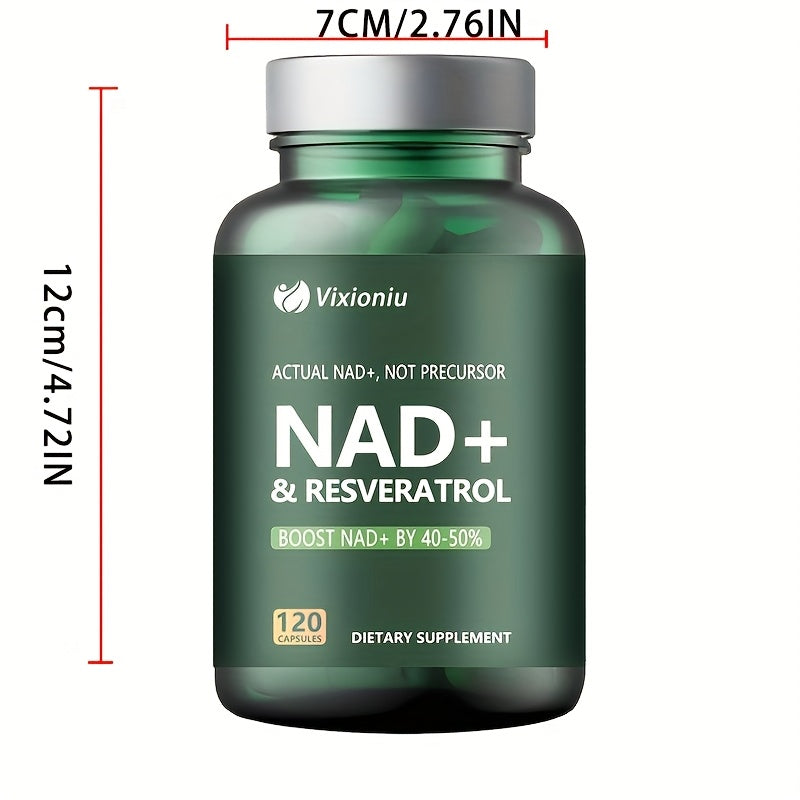 NAD Supplement With Resveratrol -120 Capsules, Anti-Aging Cellular Energy&Repair