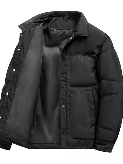 Men's Plus Size Snap Down Puffer Jacket