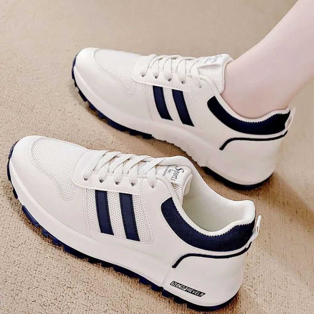 Lace Up Contrast Mesh Breathable Sneakers