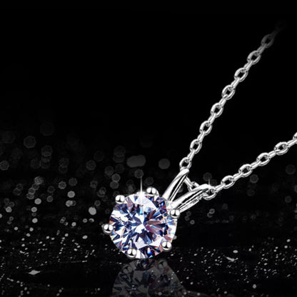 2 Carat Moissanite 925 Sterling Silver Pendant Necklace