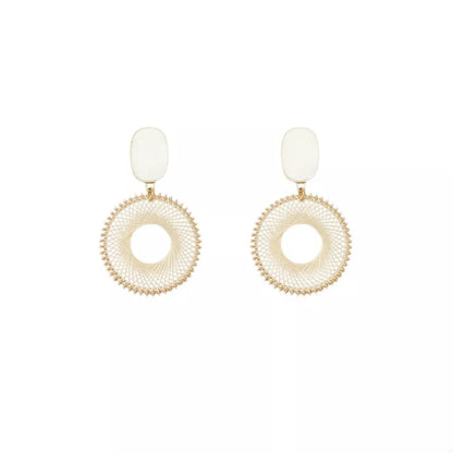 18K Gold-Plated Circle Dangle Earring