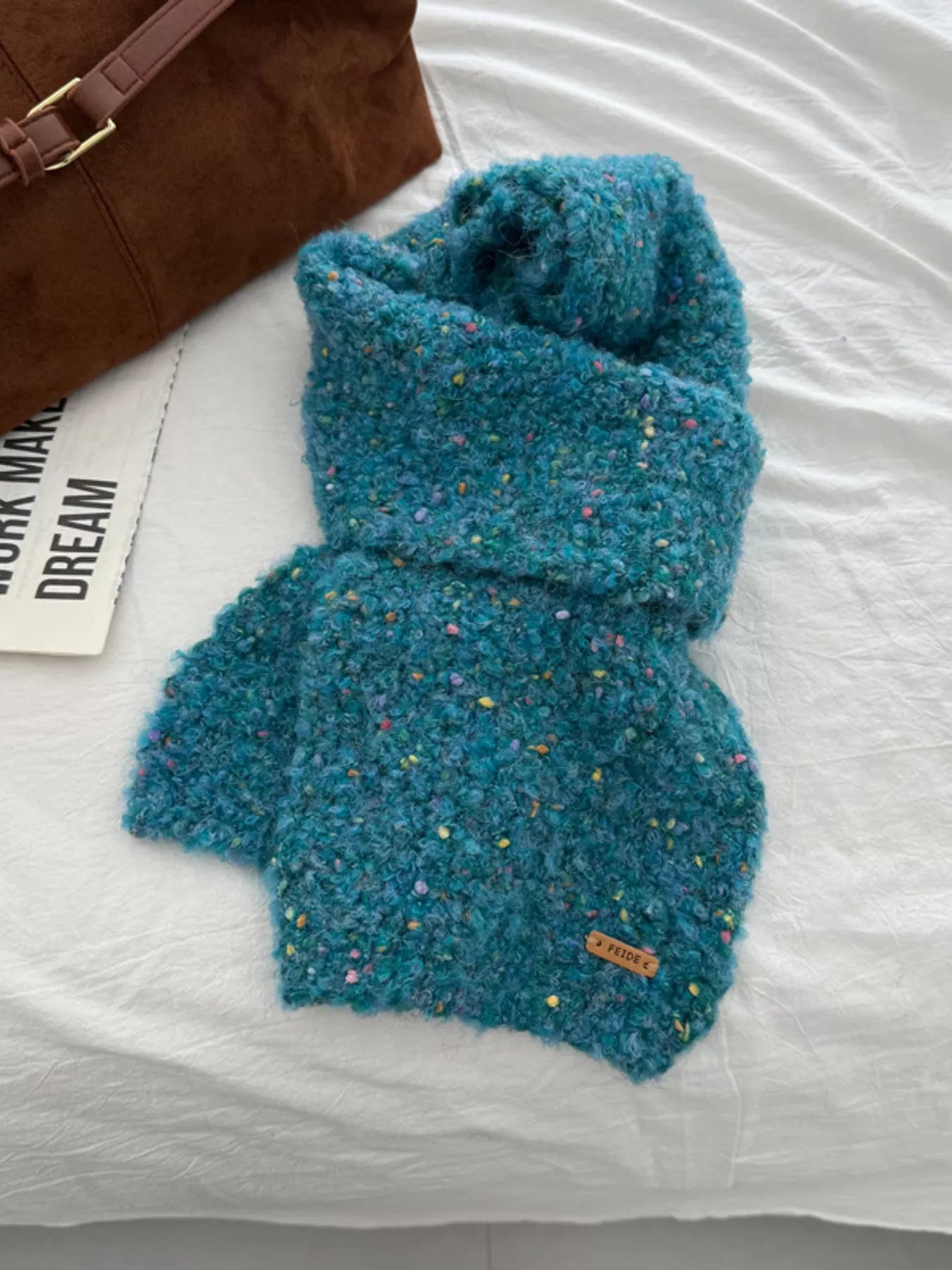Cozy Knitted Multicolor Speckled Scarf