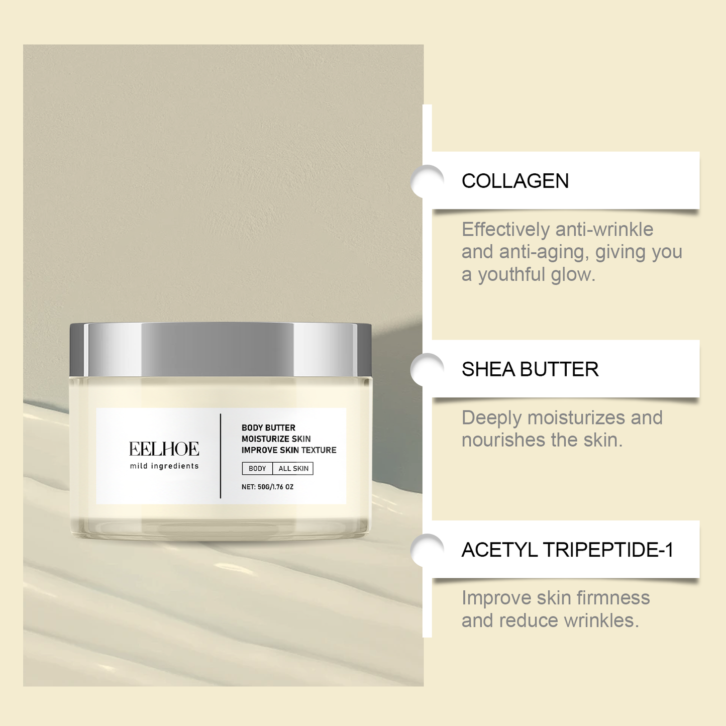EELHOE Body Moisturizer Hydrates Body Care Moisturizes Tender Skin And Enhances Skin Shine