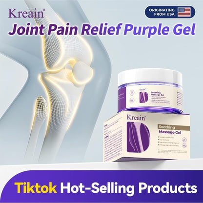 Kreain Nature Soothing Massage Relief Gel, Joint Purple Gel Cooling Soothes Cream For Knees, Hand Arthritis, Lumbar, Neck And Shoulders