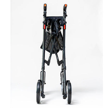Ascent Euro-Style Rollator, Lightweight 4-Wheel Walker with Adjustable Seat & Backrest, Textured Black